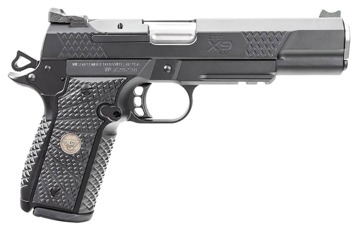 Wilson Combat 2EDCXLPR9 EDC X9 2.0 Compact Frame 9mm Luger 15+1 5" Steel Barrel, Black Armor-Tuff Serrated Stainless Steel Slide, Aluminum Frame w/Picatinny Rail, Black G10 Starburst Grip